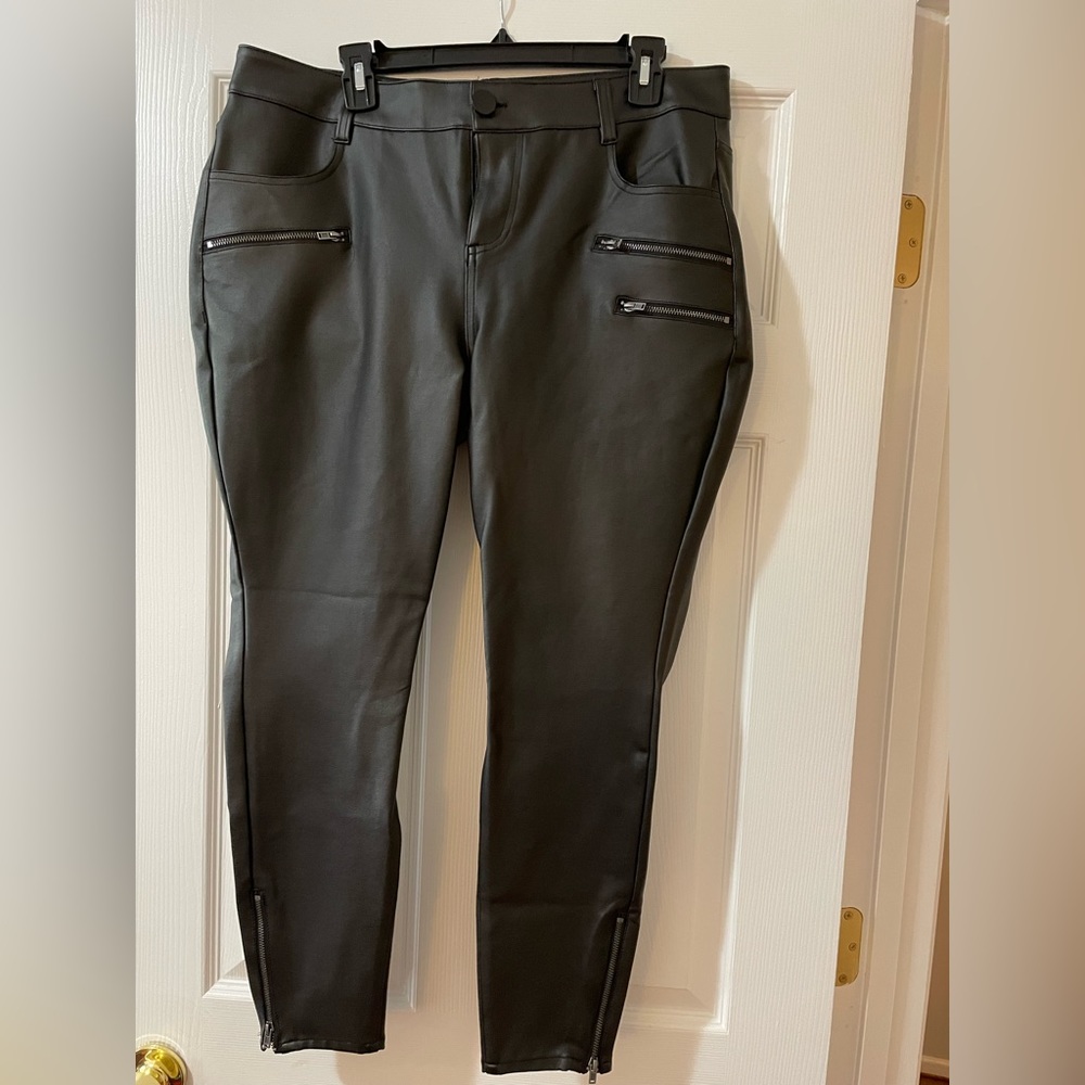Torrid Black Fake Leather Skinny Pants size 14